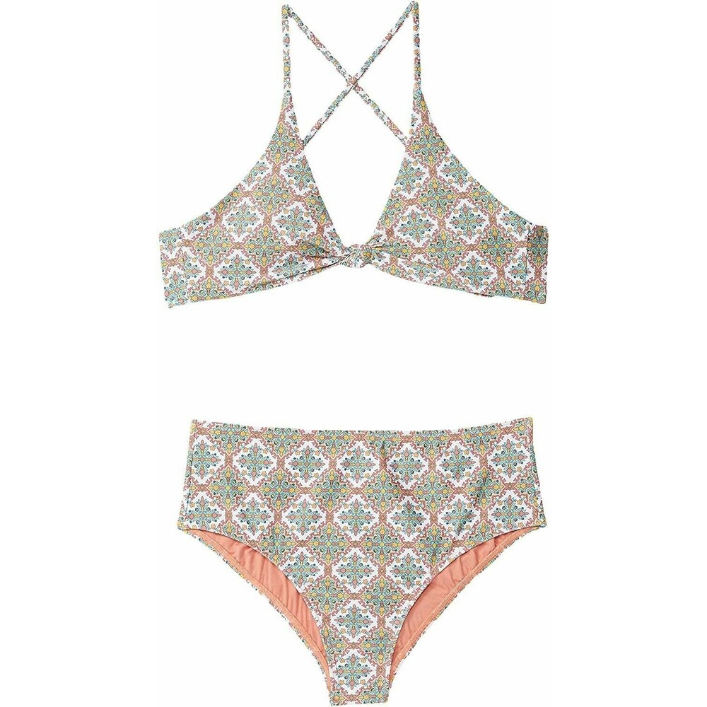 O'Neill Alexa Tile Knot Bikini Set Girl's sz 4 Multi
